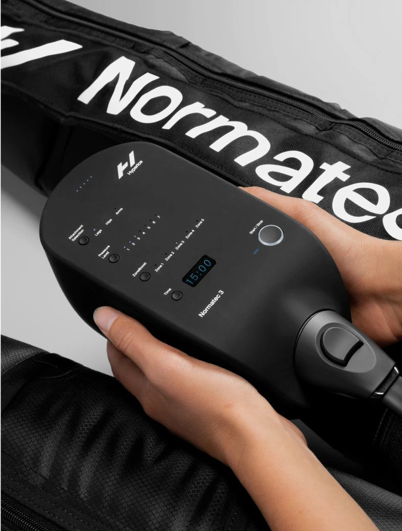 Optimize your post-workout routine with the Normatec recovery system by Hyperice, sold at Strapco Qatar.”